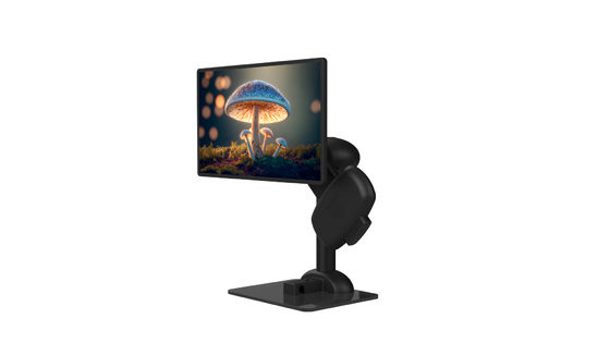 Il braccio del computer portatile di rigidezza del collo sta il supporto girante di sollevamento nero del monitor