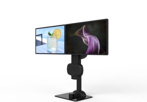 Sollevamento elettrico ruotante doppio monitor braccio supporto per alleviare rigidità del collo