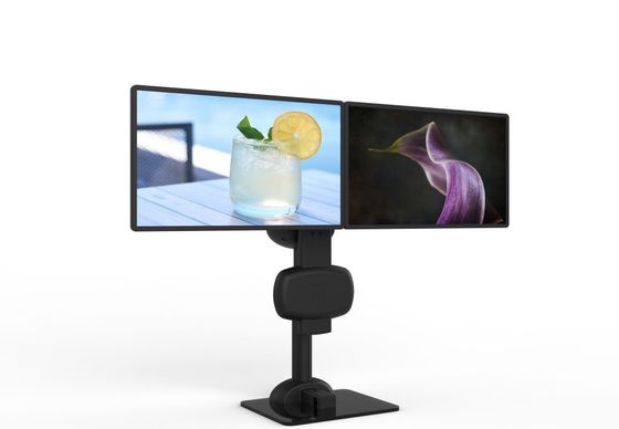 Elettrico sollevamento ruotante doppio monitor supporto per alleviare il dolore al collo e alla schiena