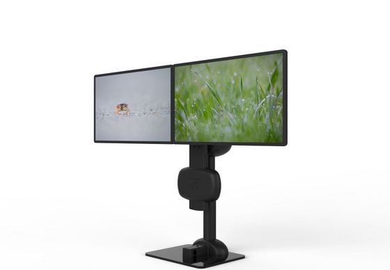 Elettrico sollevamento ruotante doppio monitor braccio Stand per alleviare il dolore al collo