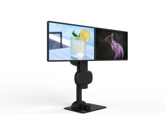 Supporto automatico di sollevamento a doppio monitor rotante per alleviare il dolore al collo e alla lombalgia